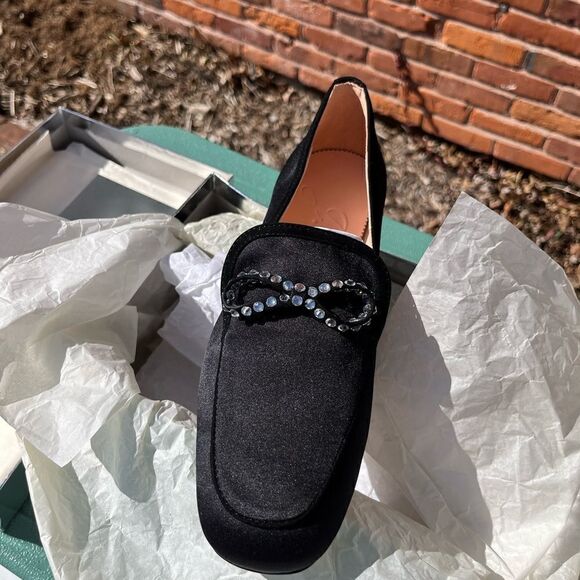 J Crew Marie Crystal Bow Satin Loafers NIB - Picture 5 of 10